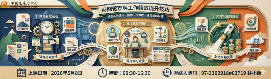 高雄服務處｜時間管理與工作績效提升技巧